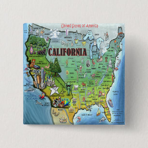 Karte Kaliforniens USA Button