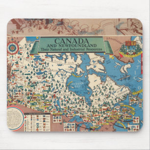 Karte Kanadas - Natürliche und industrielle Resso Mousepad