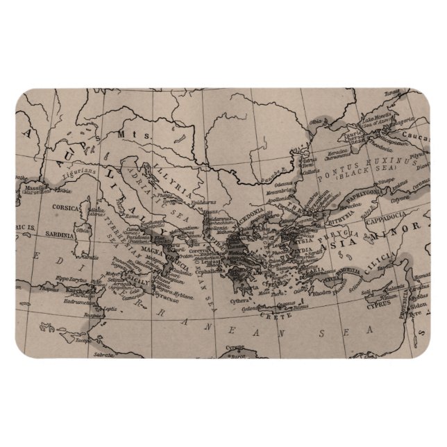 Karte, Kartografie, Geografie, Mittelmeer Magnet (Horizontal)