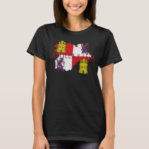 Karte Kastilien und Flagge Castilla y León Souveni T-Shirt