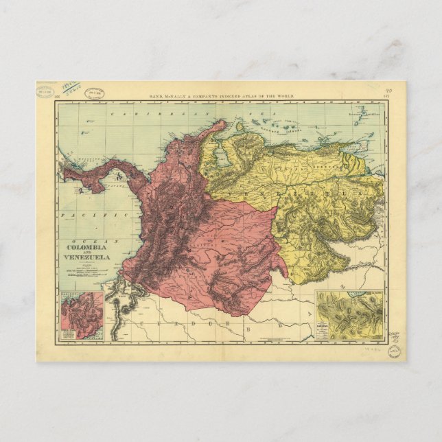 Karte Kolumbien und Venezuela (1898) (Vorderseite)