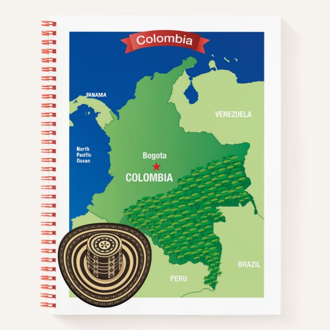 Karte Kolumbiens Notizbuch (Vorderseite)