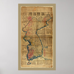 Karte Koreas (1822) Poster
