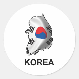 Karte Koreas Runder Aufkleber