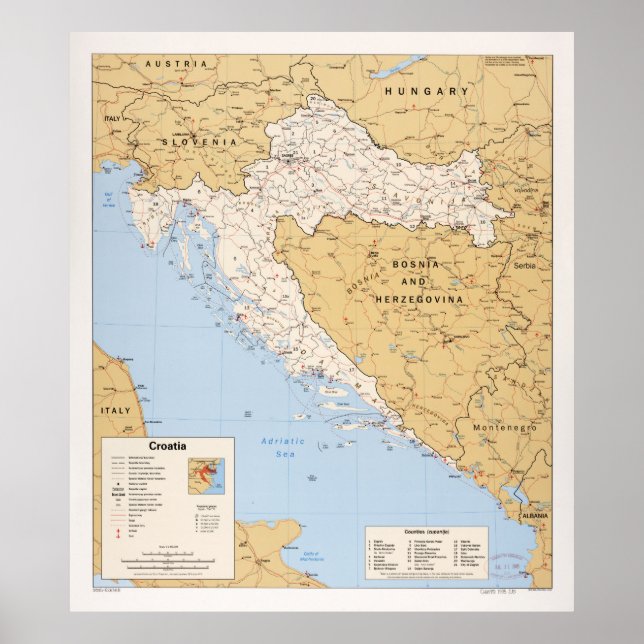 Karte Kroatiens (1995) Poster (Vorne)