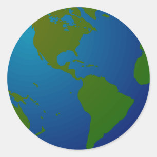 Karte/Kugel Runder Aufkleber