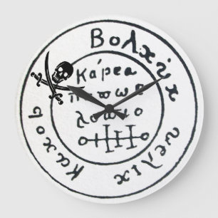 KARTE, KULTUR UND SCHWERTER FÜR ANTIQUE PIRATEN GROßE WANDUHR