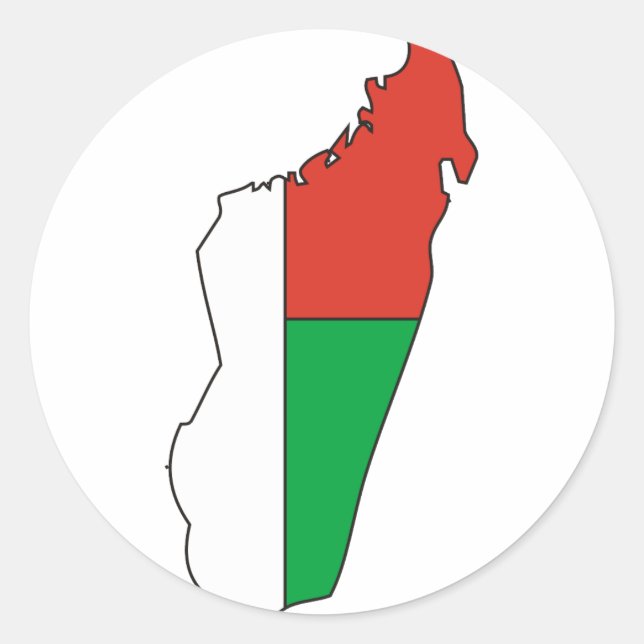Karte Madagaskar Runder Aufkleber (Vorderseite)