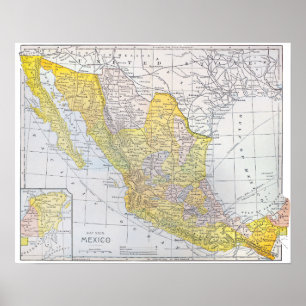 KARTE: MEXIKO POSTER