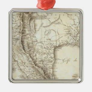 Karte Mexikos und der Nachbarländer Silbernes Ornament