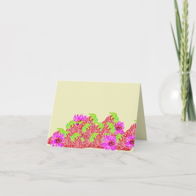 Karte: Milch und Erdbeeren (Vorderseite)