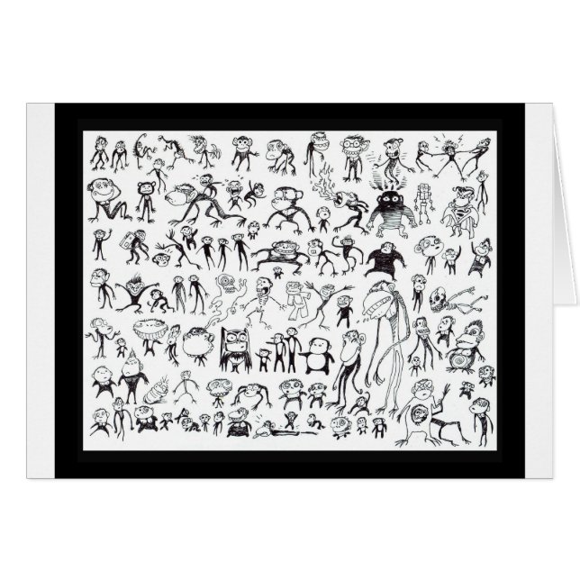 Karte mit 100 hässliche Affen (Vorderseite (Horizontal))