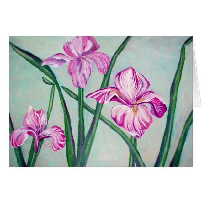 Karte mit 3 Iris (Vorderseite (Horizontal))