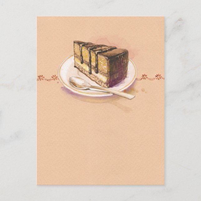 Karte mit bemaltem Aquarellkuchen (Vorderseite)