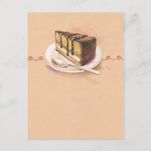 Karte mit bemaltem Aquarellkuchen