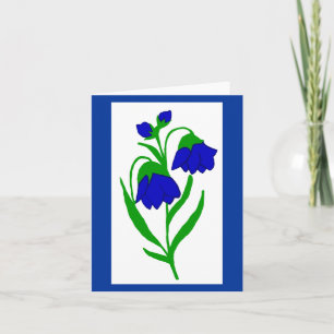 Karte mit blauen Blumen