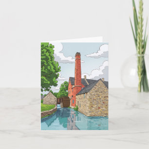 Karte mit Blick auf die Wassermühle im Cotswolds-D