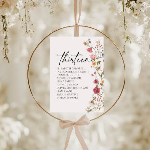 Karte mit Blumenbestellkarte Tabelle Dreizehn