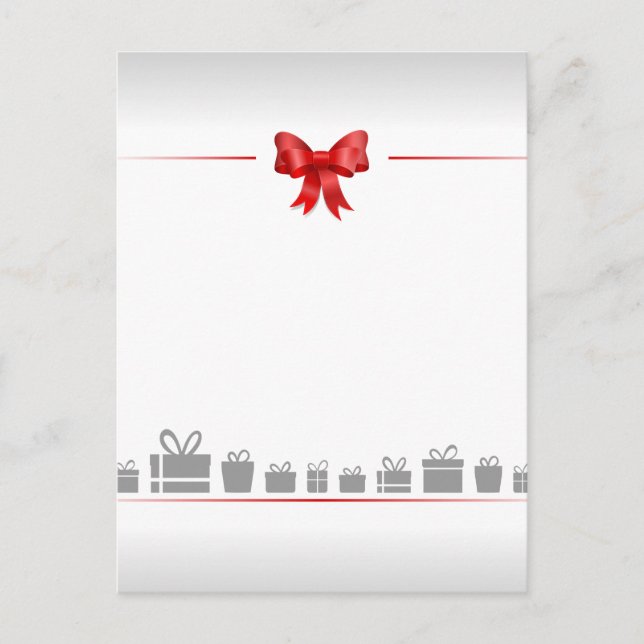 Karte mit Bogen und Geschenken (Vorderseite)