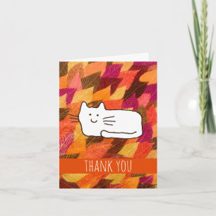 Karte mit Cartoon-Katze und Dankeschön