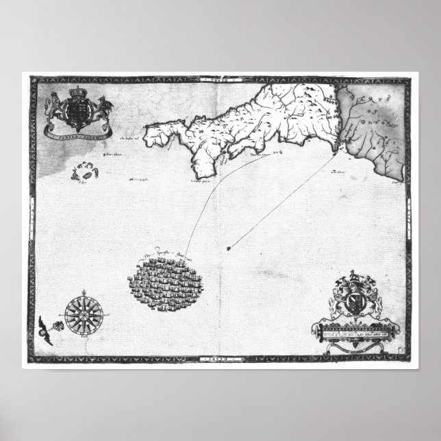 Karte mit den Routen der Armada-Flotte Poster (Vorne)