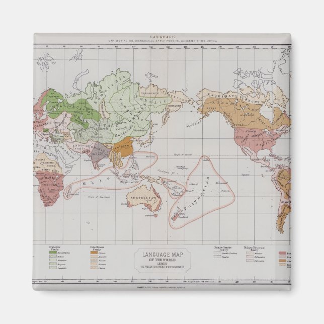 Karte mit den Sprachen der Welt Magnet (Vorne)