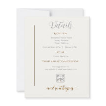Karte mit Details Minimalistische Hochzeit