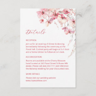 Karte mit Details zu Pink Boho Wildblumen