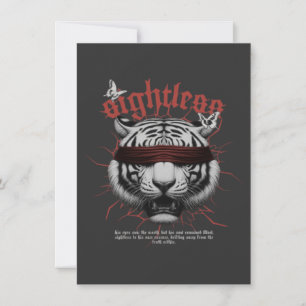 Karte mit edlem weißen Tiger: Dunkle Ästhetik