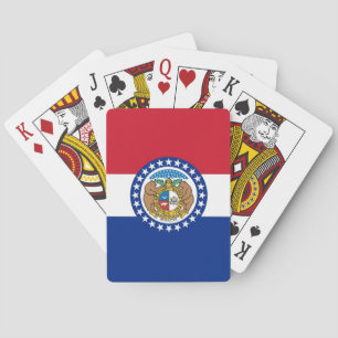 Karte mit Flagge von Missouri Spielkarten