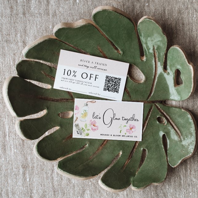 Karte mit floraler Wellness-Bewerbung (Von Creator hochgeladen)