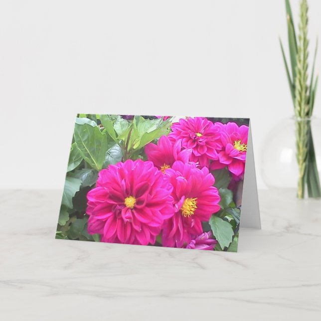 Karte mit Foto der lila Blume (Vorderseite)