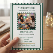Karte mit Foto, Einladung zur Freunde-Feier, Party