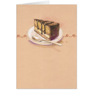 Karte mit gemaltem Aquarellkuchen