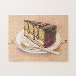 Karte mit gemaltem Aquarellkuchen