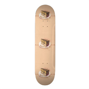 Karte mit gemaltem Aquarellkuchen Skateboard