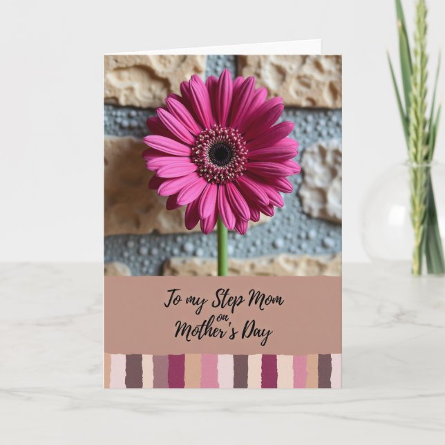 Karte mit gestreiftem strahlenden Blumendesign (Vorderseite)