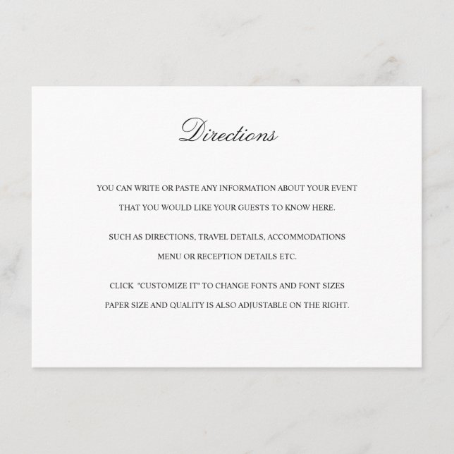 Karte mit Karte in Schwarz und Weiß (Vorderseite)