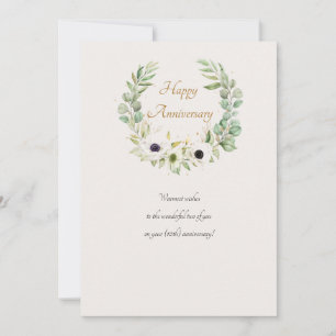 Karte mit Kranz aus weißen Anemonen