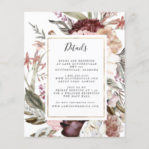 Karte mit staubigen floralen Details   Budget