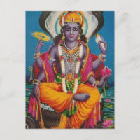 Karte mit Vishnu, Gott des Friedens und der Harmon
