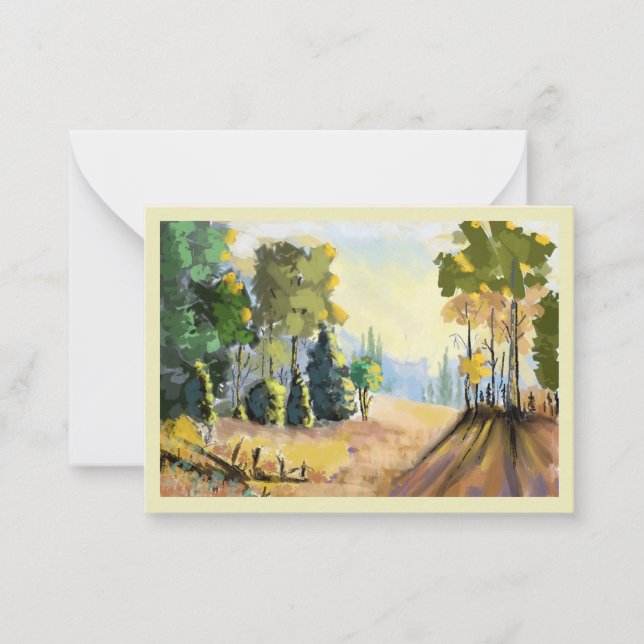 Karte mit Waldlandschaft und Unterholz. (Vorderseite)