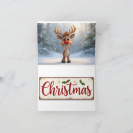 Karte mit Weihnachtsschrift und Weihnachtsbildern