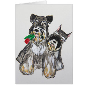 Karte mit zwei Schnauzers
