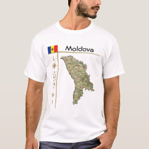 Karte Moldau + Flagge + T - Shirt