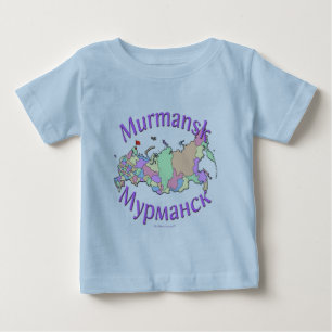 Karte Murmansk Russland Baby T-shirt