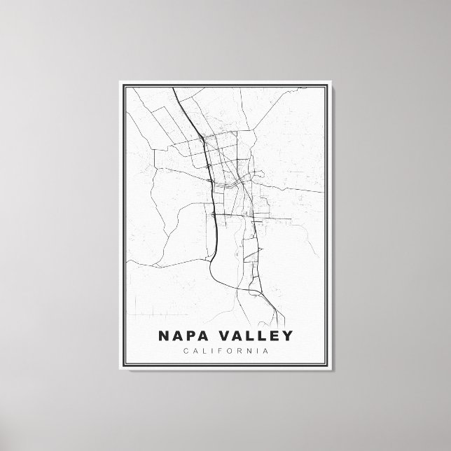 Karte Napa Valley Leinwanddruck (Vorderseite)