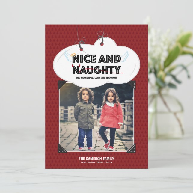 Karte | Naughty + Nice (Stehend Vorderseite)