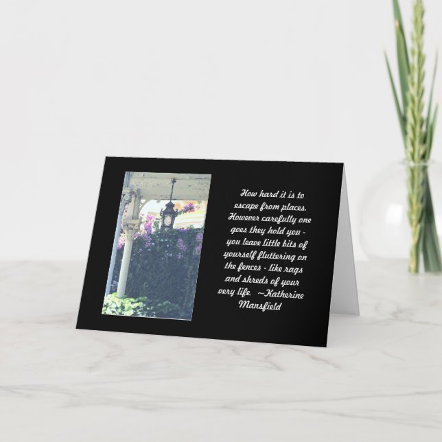 KARTE, NEUE ZUHAUSE, FOTOGRAFIE + QUOTE KARTE (Vorderseite)