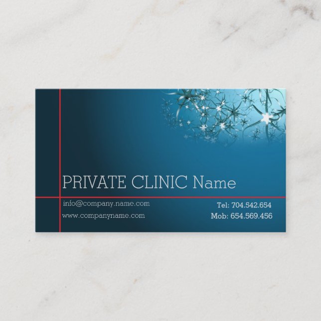 Karte Neurologe-private Klinik-Doktor-erste Hilfe (Vorderseite)